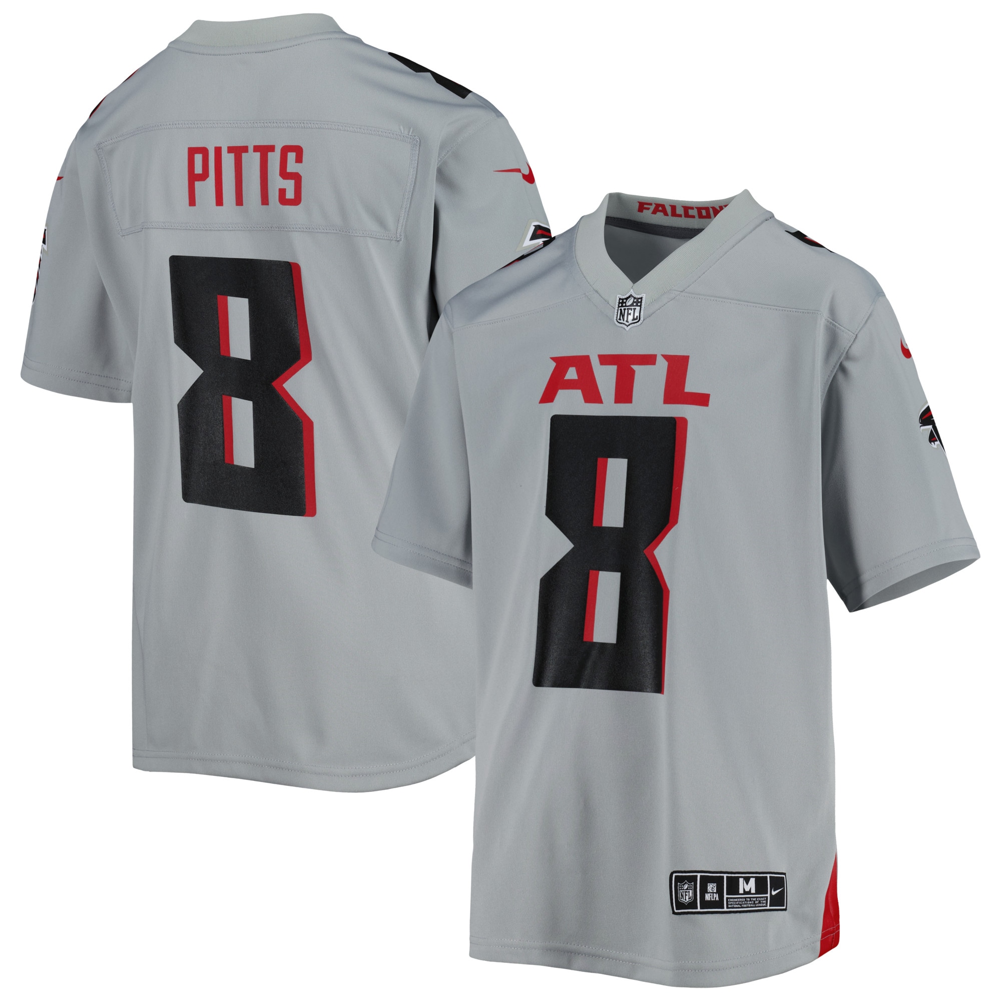 Atlanta Falcons Kyle Pitts Gray Inverted Game NFL Jersey Youth