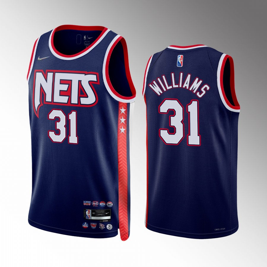 Brooklyn Nets Alondes Williams 31 City Edition Blue NBA Jersey Men's