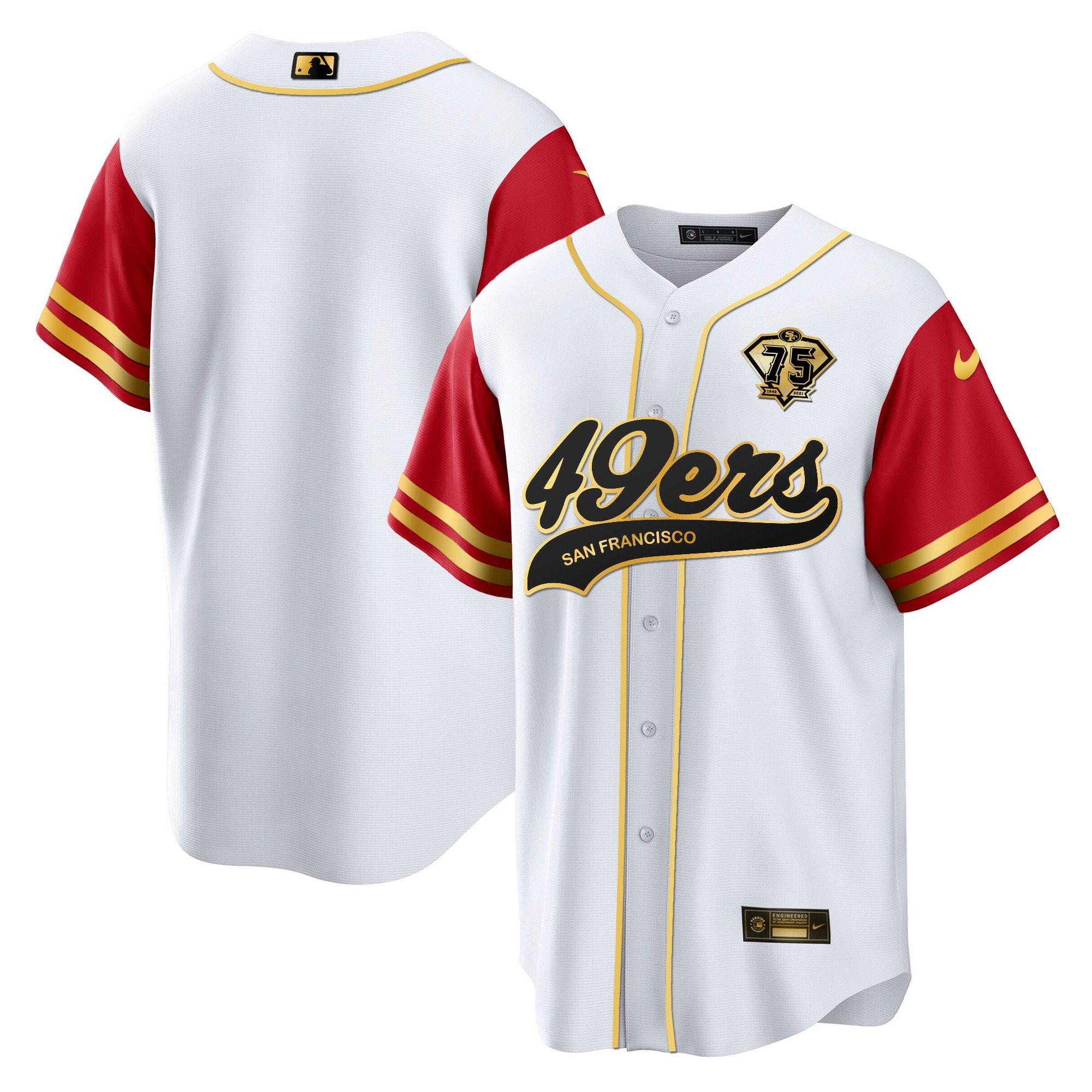 San Francisco 49ers Color Sleeve MLB Jersey Men's