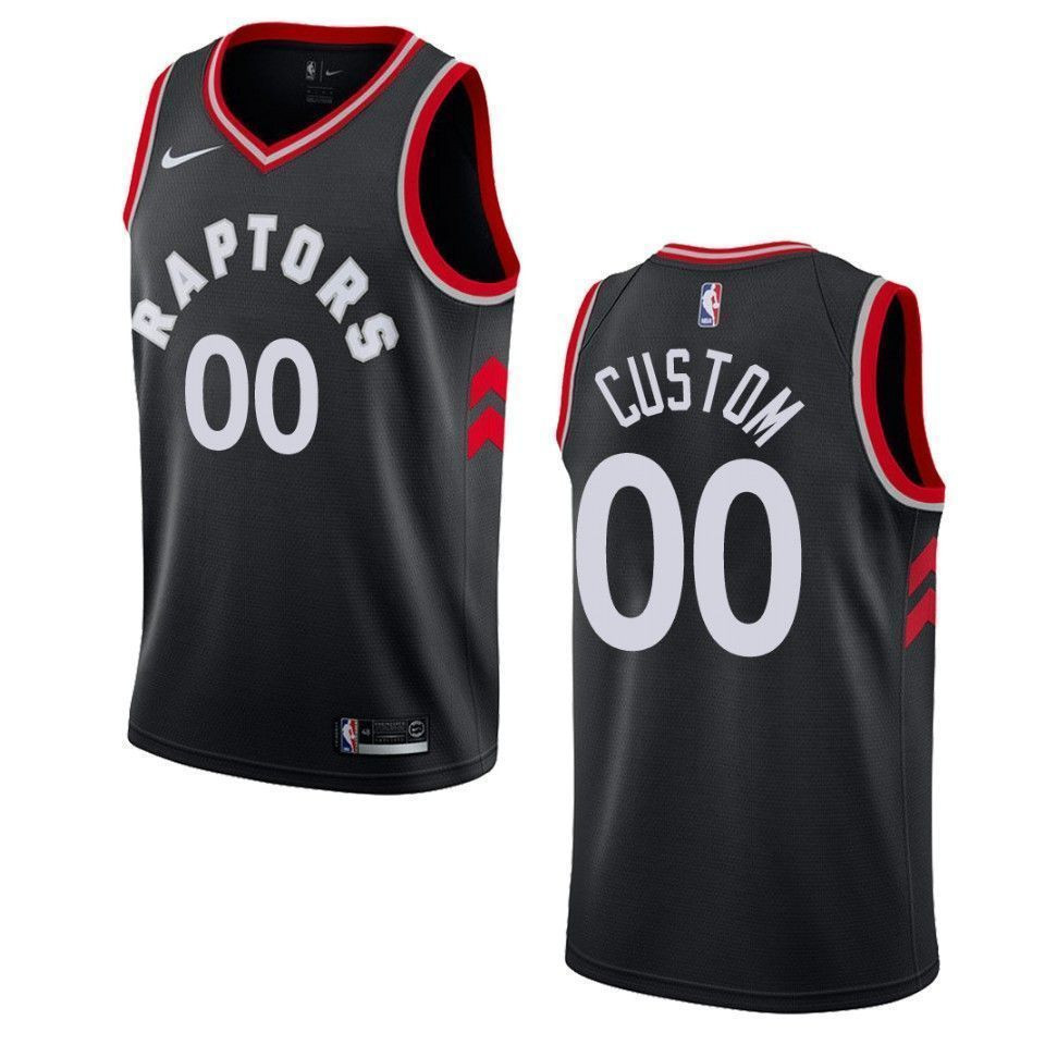 Toronto Raptors 00 Custom Statement Swingman Black NBA Jersey Men's