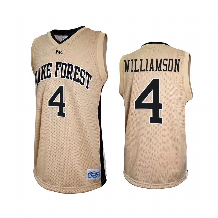 Daivien Williamson 4 Wake Forest Demon Deacons Gold Retro NCAA Jersey Men's
