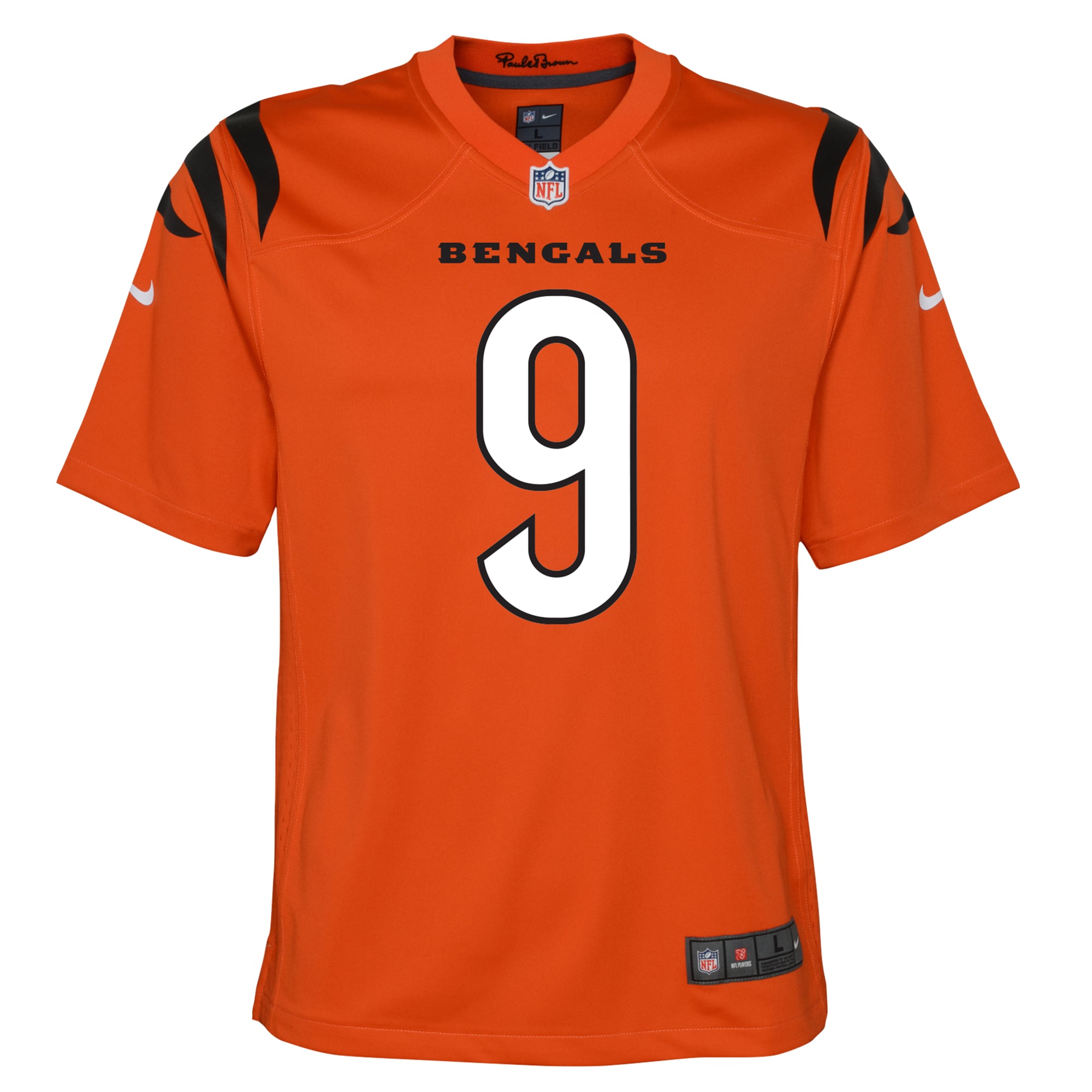Cincinnati Bengals Joe Burrow Orange Game NFL Jersey Youth