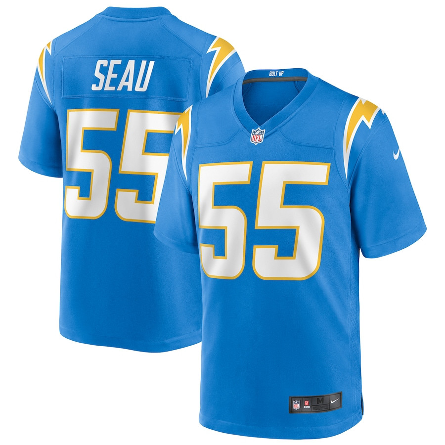 Junior Seau 55 Los Angeles Chargers Game Retired Powder Blue NFL Jersey Men's
