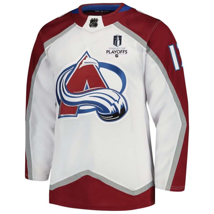 Valeri Nichushkin 13 Colorado Avalanche 2024 Playoffs Patch Away White NHL Jersey Men's