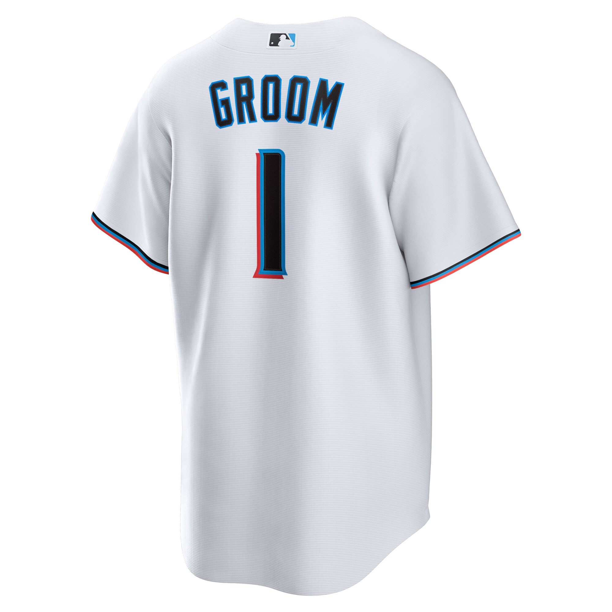 Miami Marlins White #1 Groom Home MLB Jersey Men's