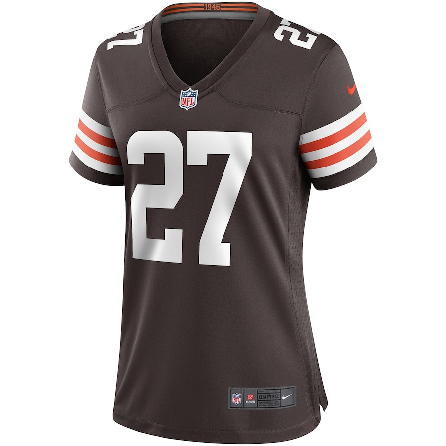 Kareem Hunt 27 Cleveland Browns Game Brown NFL Jersey Women's