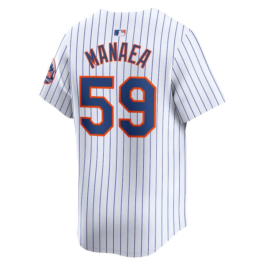 Sean Manaea 59 New York Mets Home Limited White MLB Jersey Men's