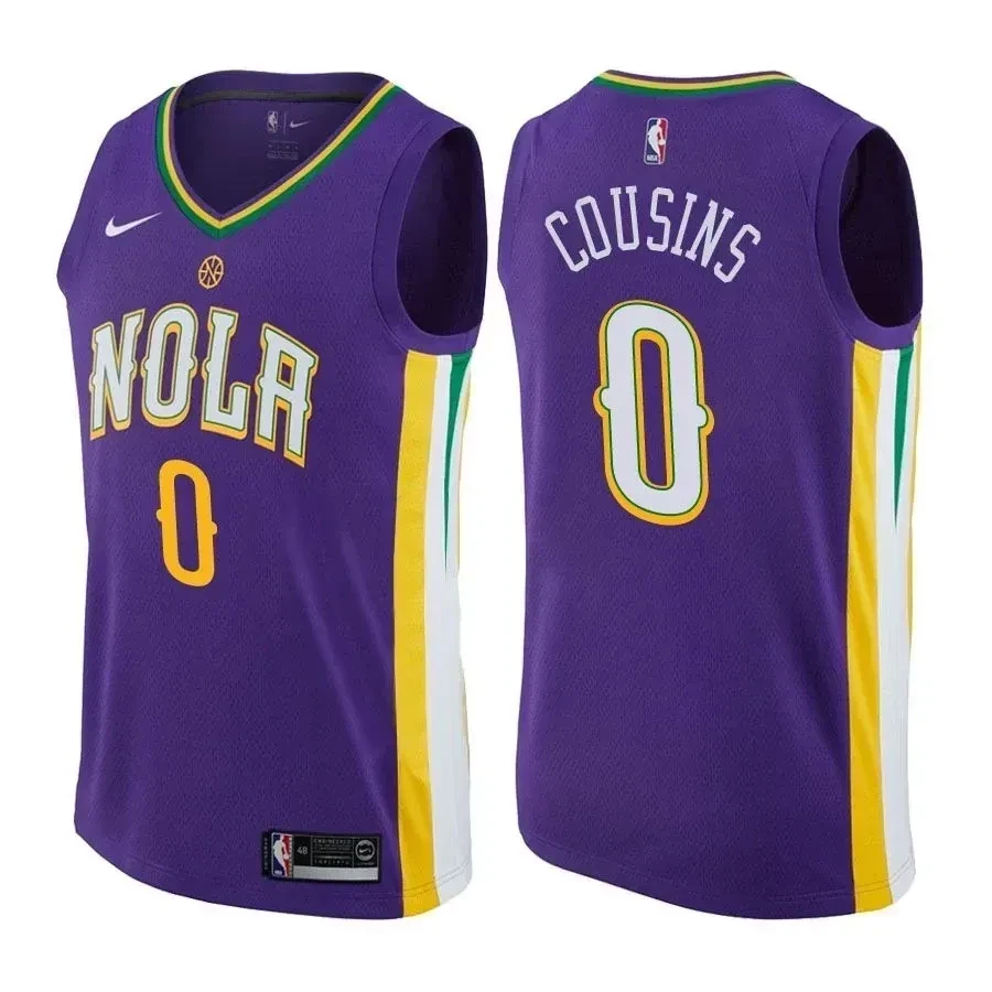 New Orleans Pelicans Demarcus Cousins 0 City Edition Purple NBA Jersey Men's