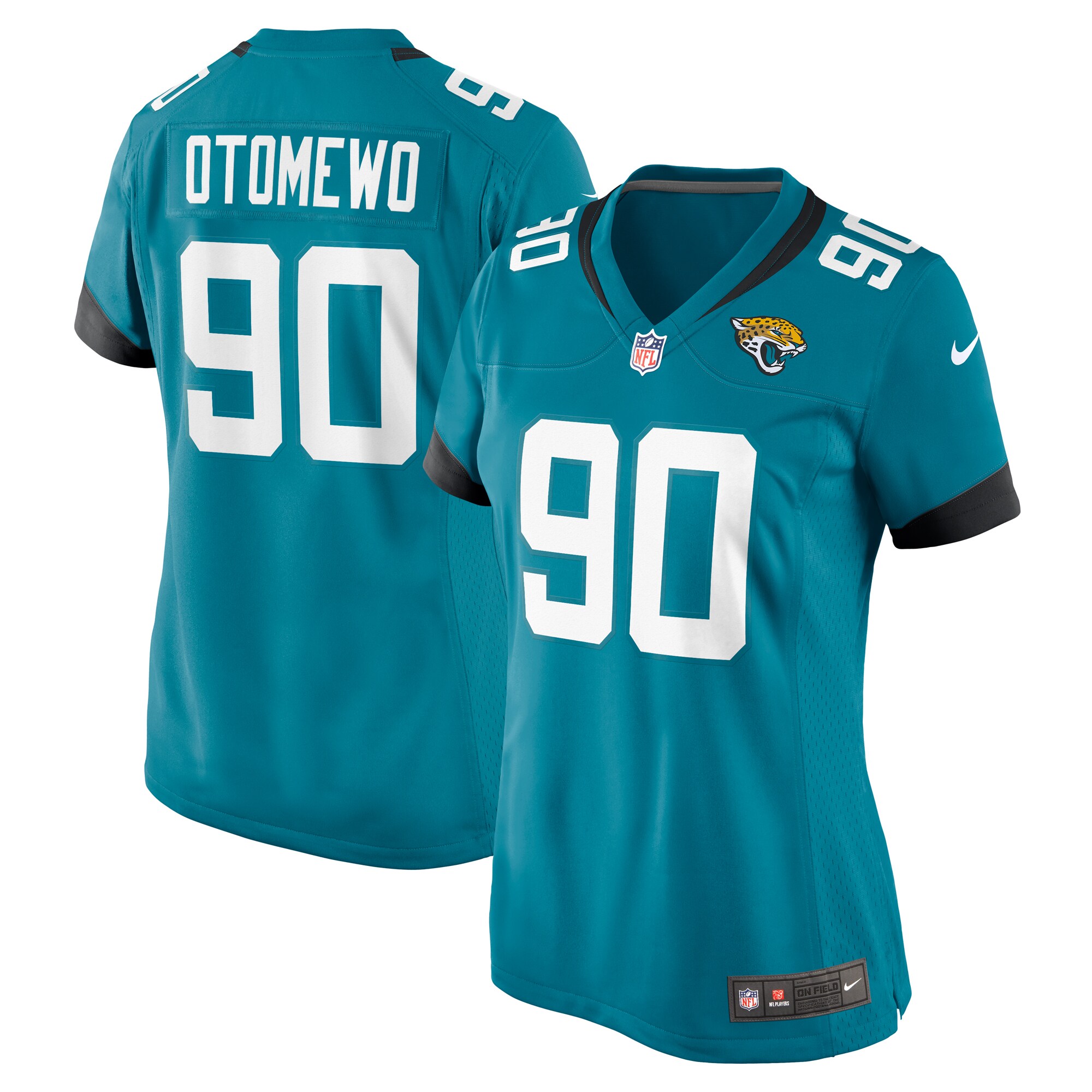 Jacksonville Jaguars Esezi Otomewo Teal Game NFL Jersey Women's