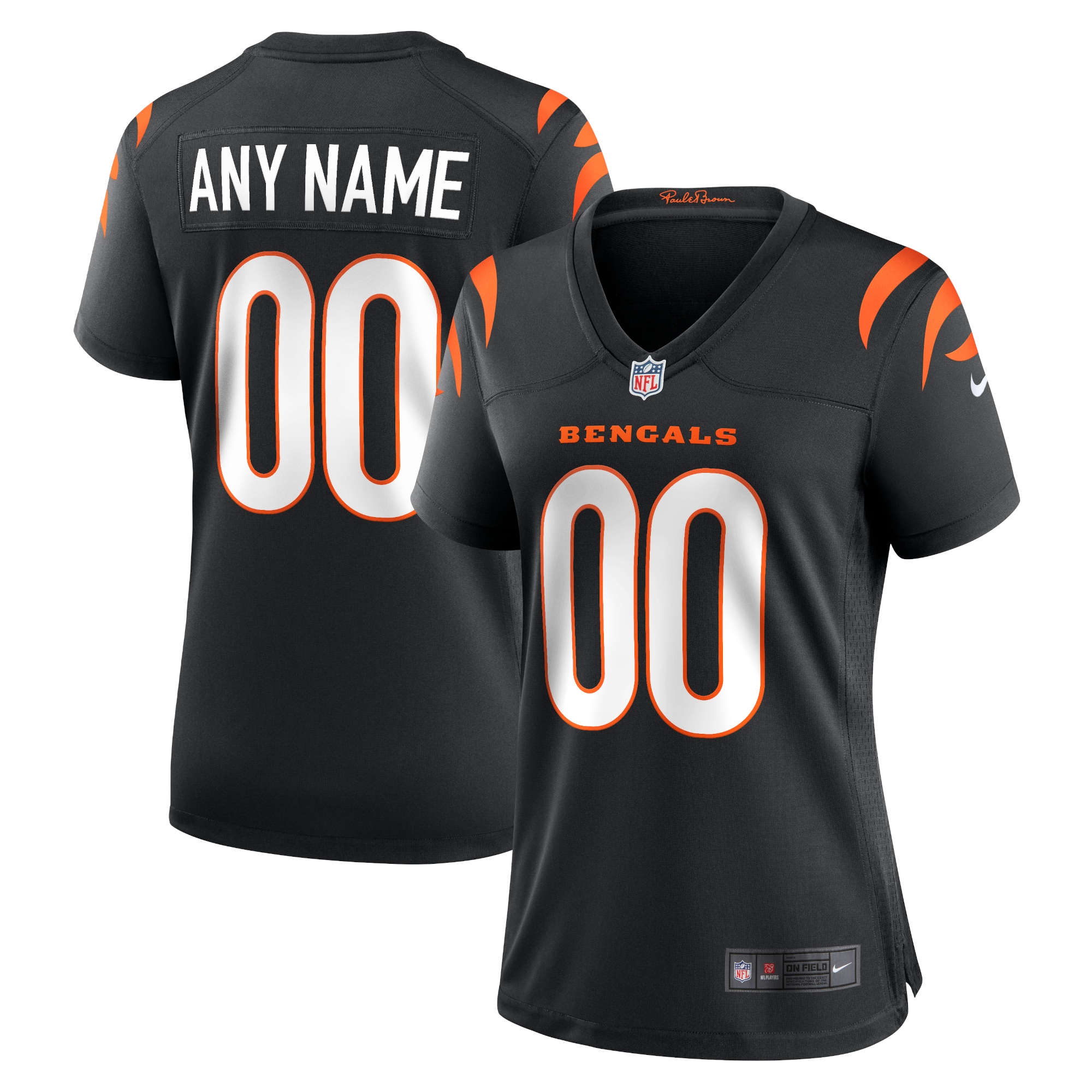 Cincinnati Bengals Black Game Custom NFL Jersey Women's
