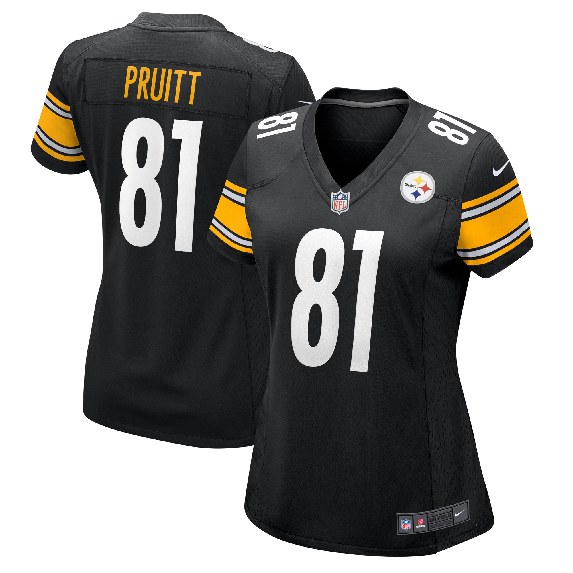 Pittsburgh Steelers MyCole Pruitt Black Game NFL Jersey Women's