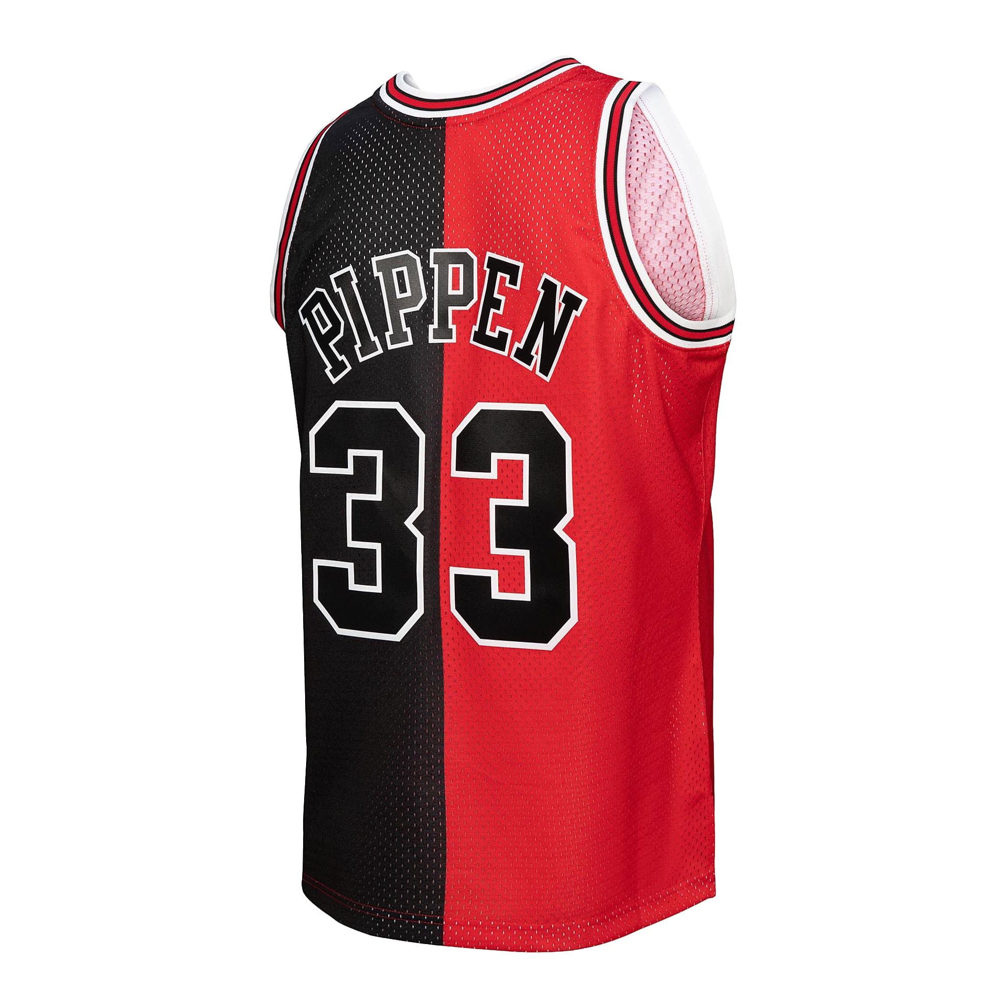 Mitchell Ness Scottie Pippen Red/Black Chicago Bulls Hardwood Classics 1997/98 Split Swingman NBA Jersey Men's