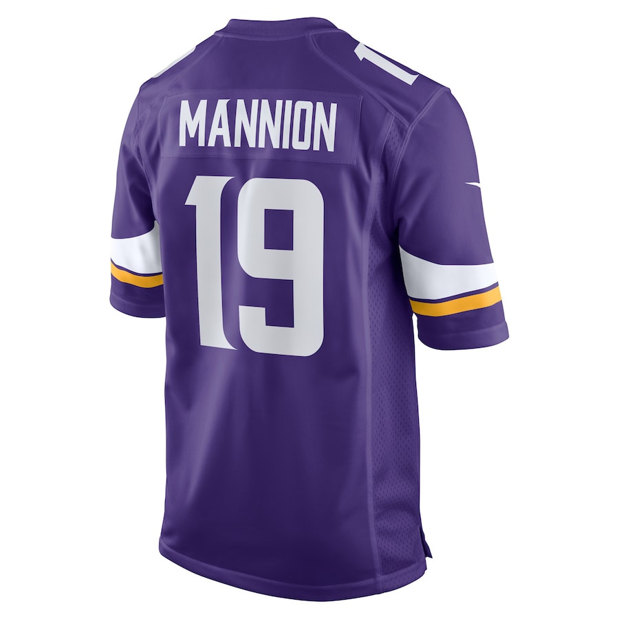 Sean Mannion 19 Minnesota Vikings Game Purple NFL Jersey Men's