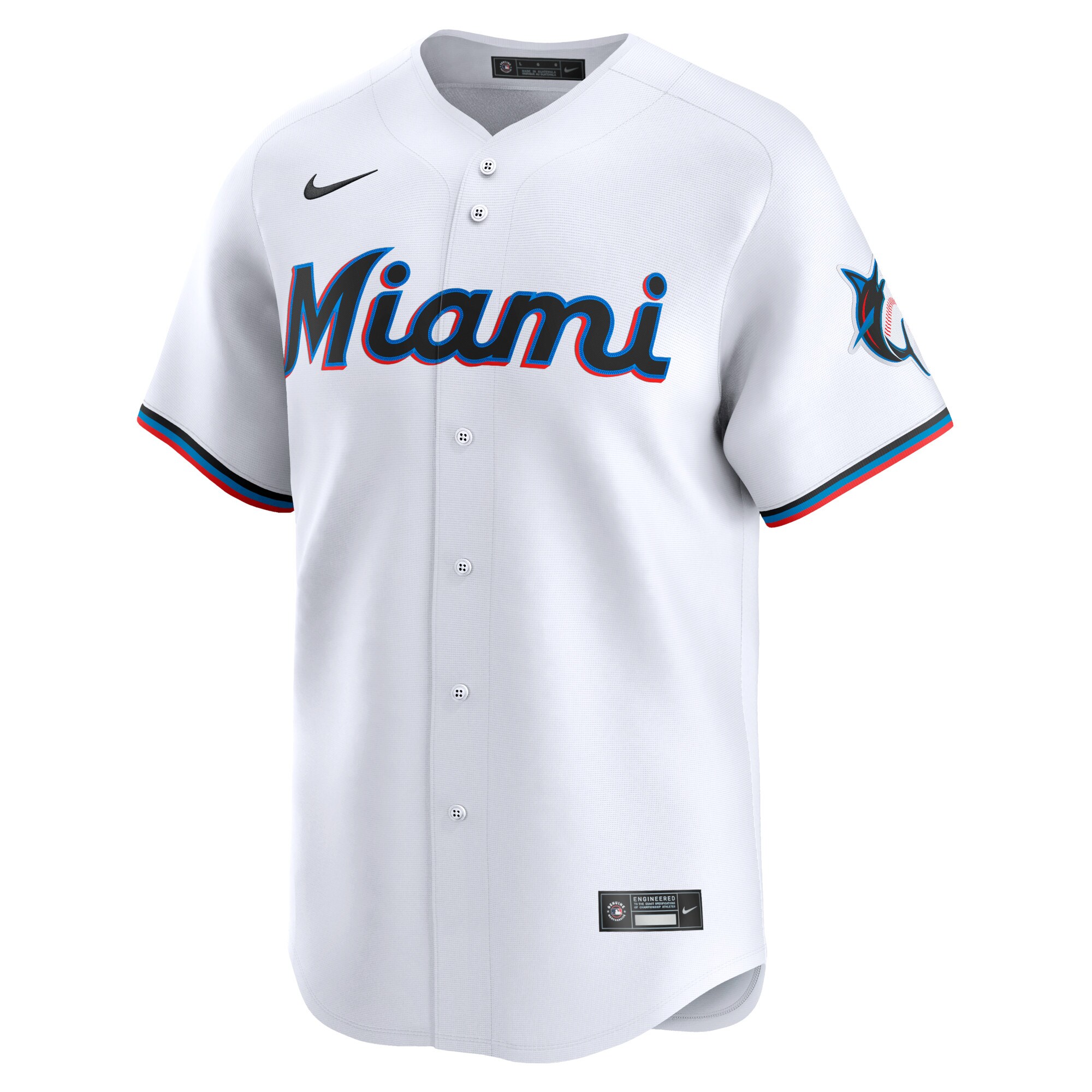 Miami Marlins White Home Limited Custom MLB Jersey Youth