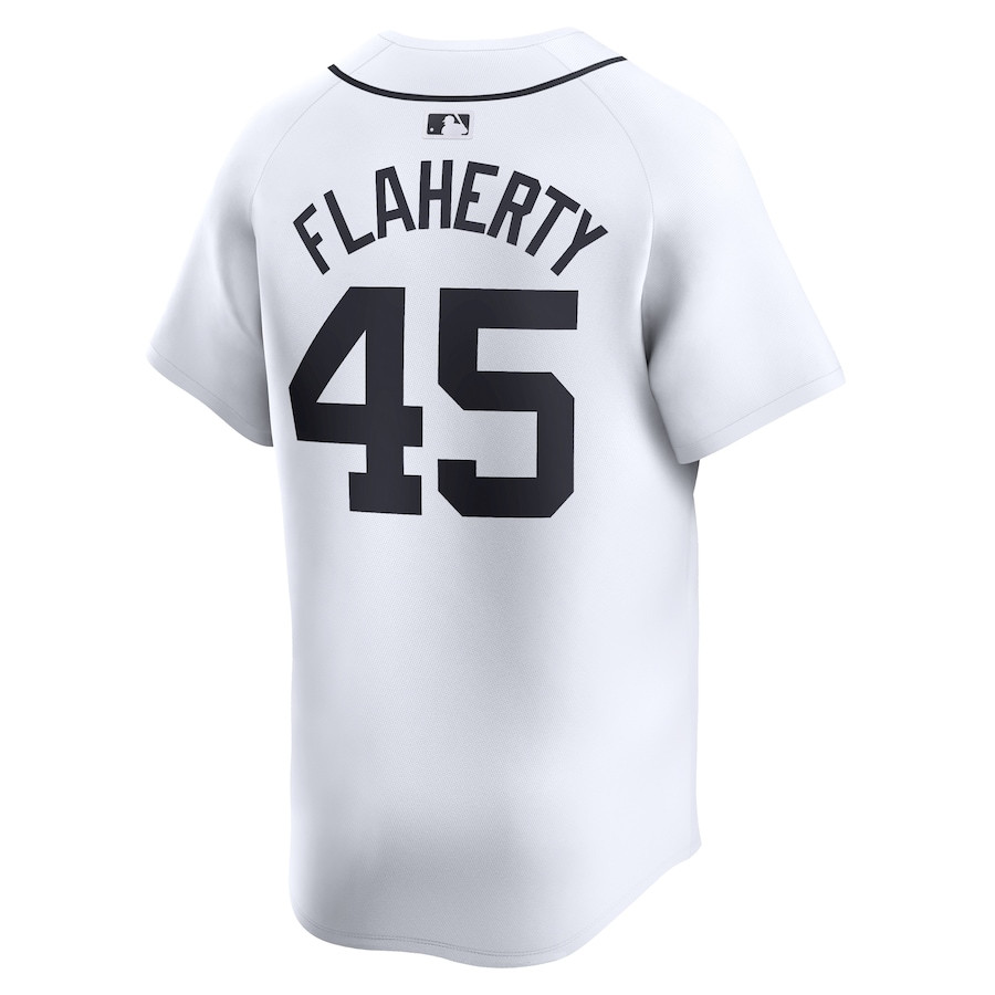 Jack Flaherty 45 Detroit Tigers Home Limited Player White MLB Jersey Men's