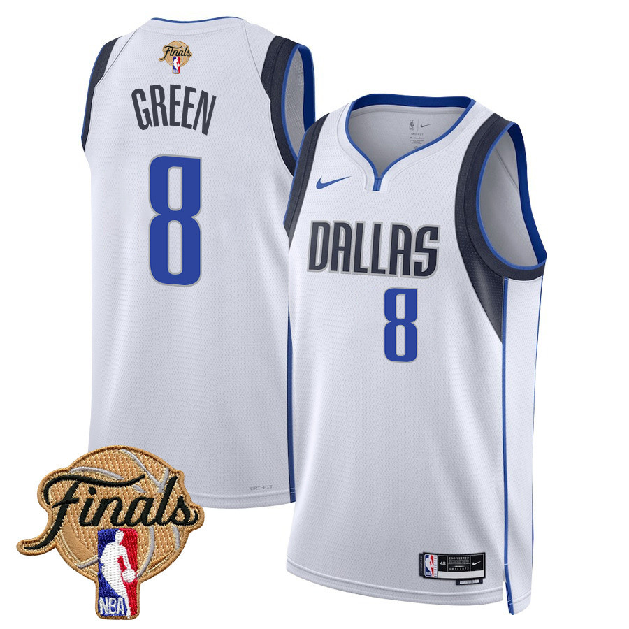 Josh Green 8 Dallas Mavericks 2024 FINALS PATCH Swingman Association Editio White NBA Jersey Men's