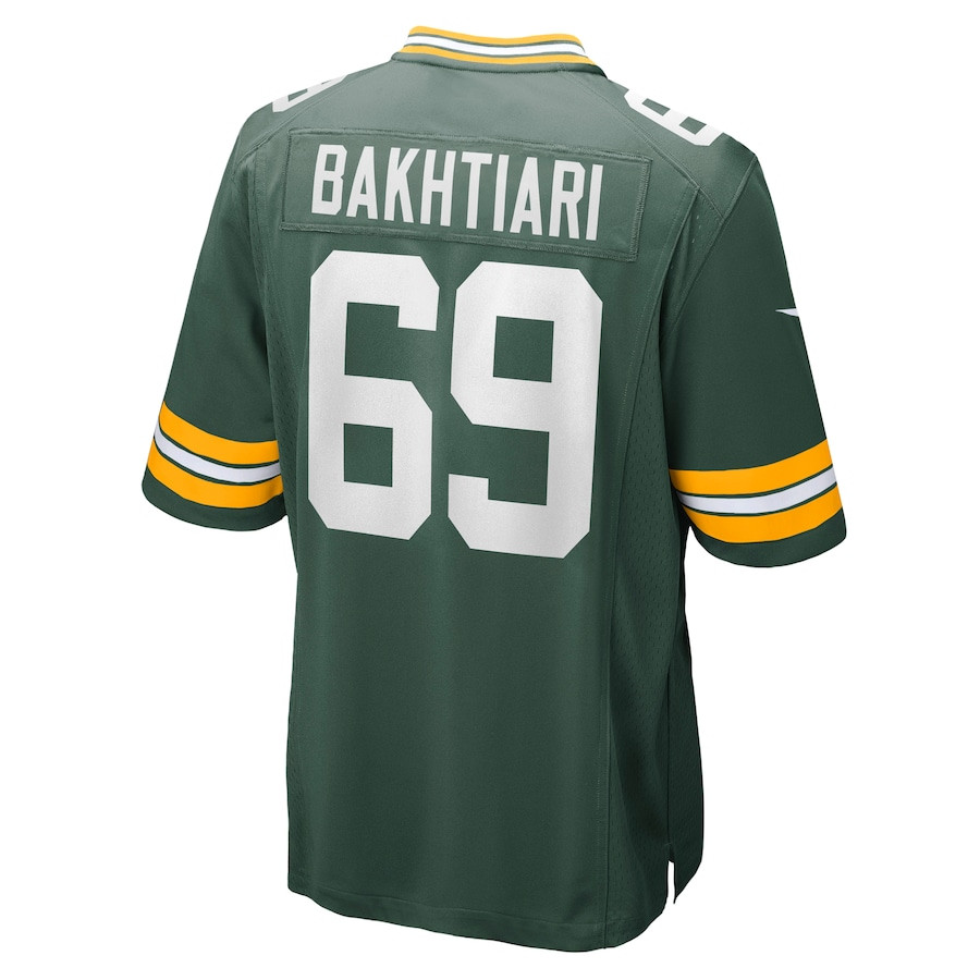 David Bakhtiari 69 Green Bay Packers Game Green NFL Jersey Men's
