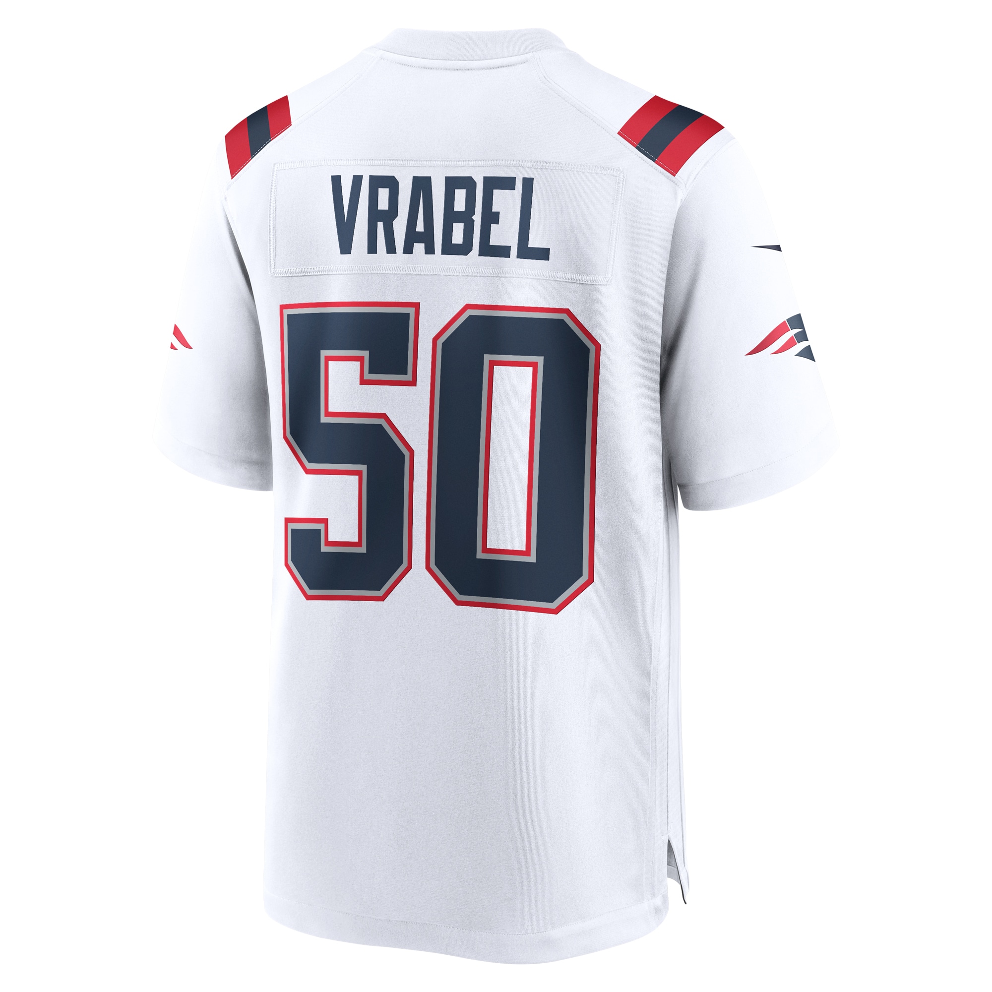 New England Patriots Mike Vrabel White Retired Player Game NFL Jersey Men's