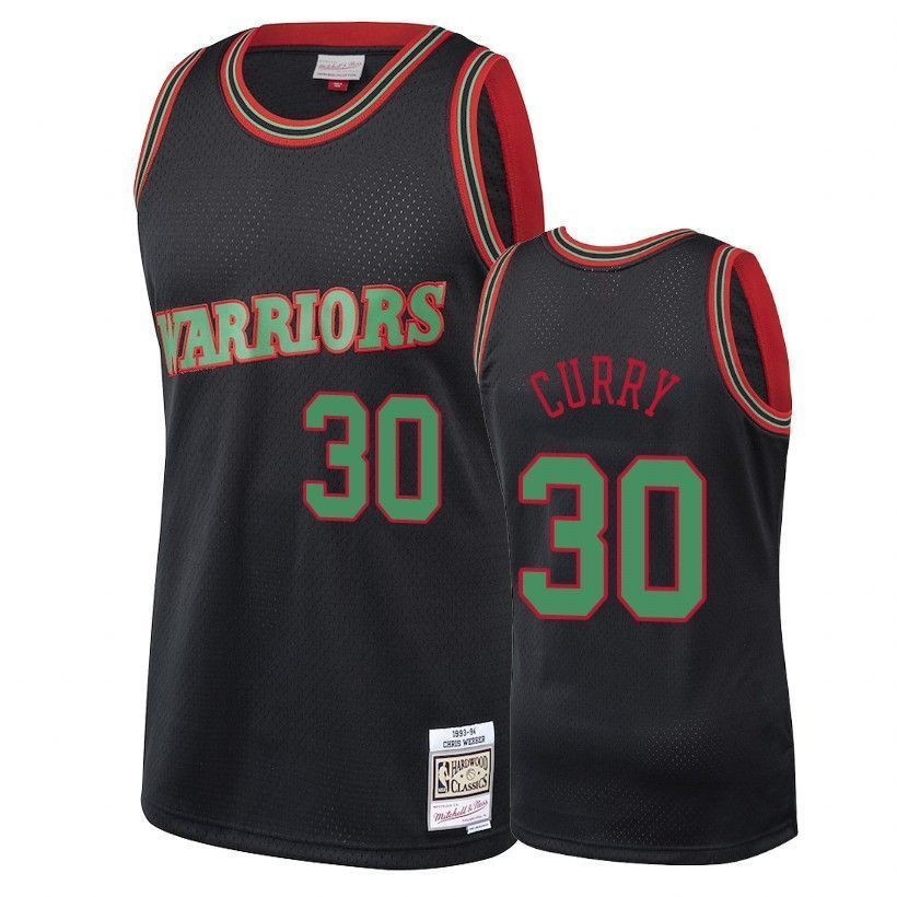 Golden State Warriors Stephen Curry 30 Classics Christmas Black NBA Jersey Men's