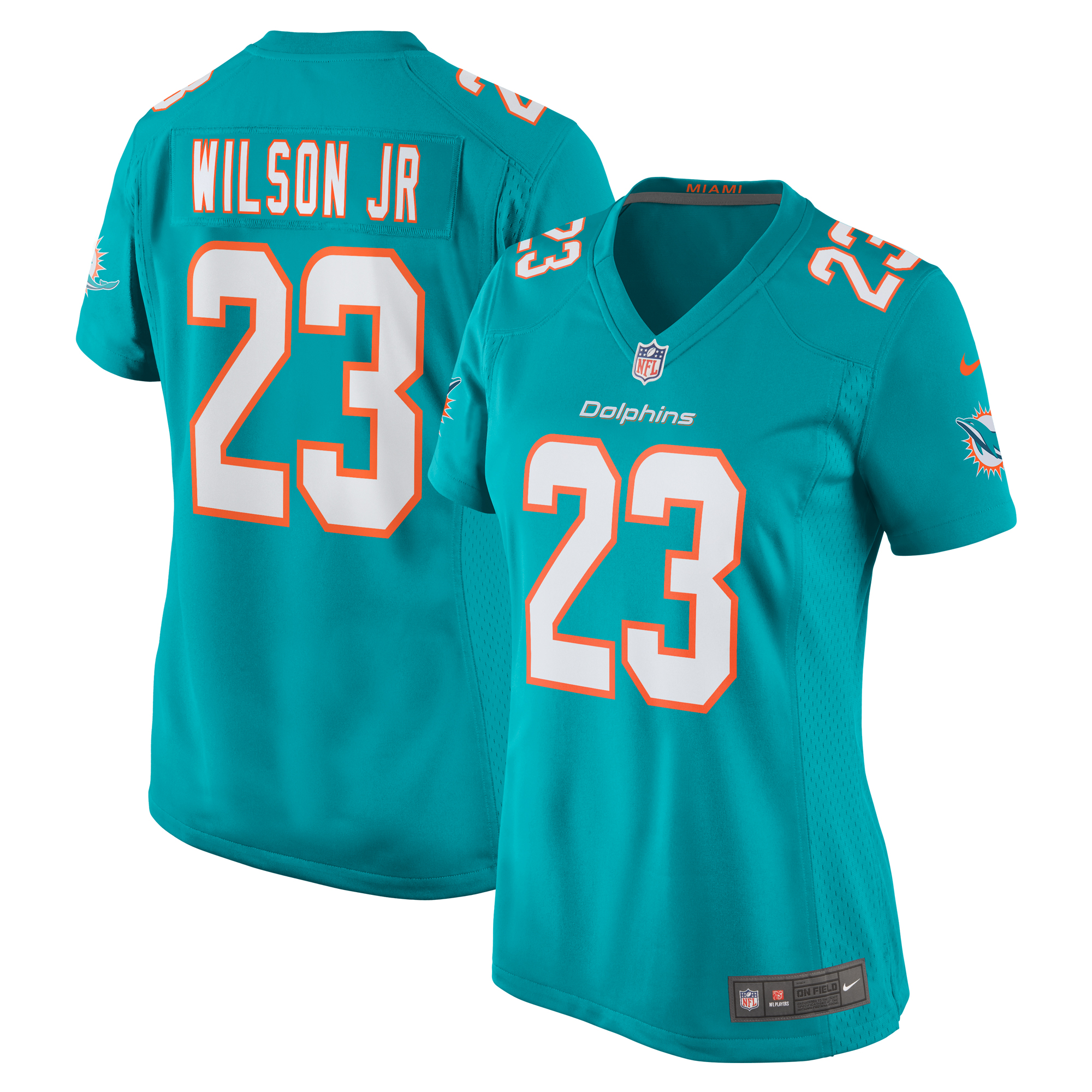 Miami Dolphins Jeff Wilson Jr. Aqua Game Player NFL Jersey Women's