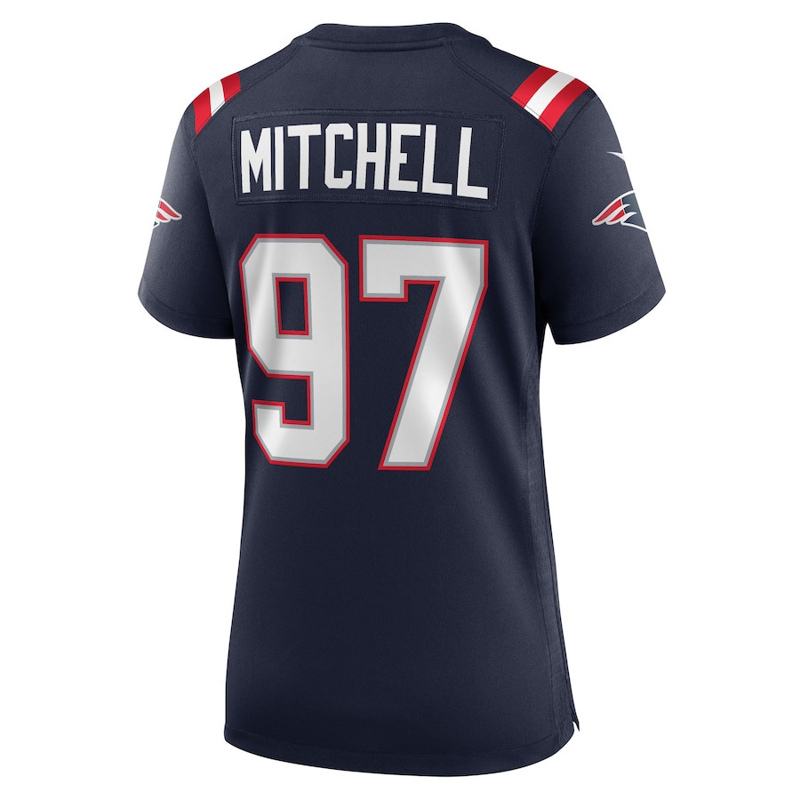 DaMarcus Mitchell 97 New England Patriots Game Navy NFL Jersey Women's