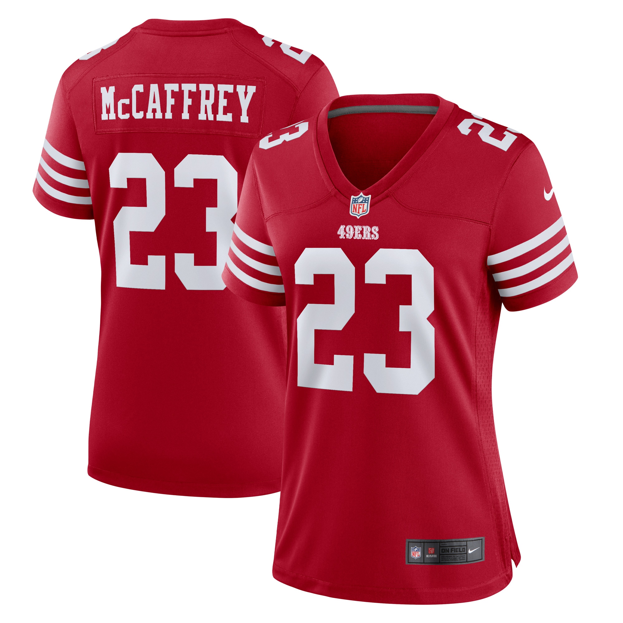 San Francisco 49ers Christian McCaffrey Scarlet Player NFL Jersey Women's