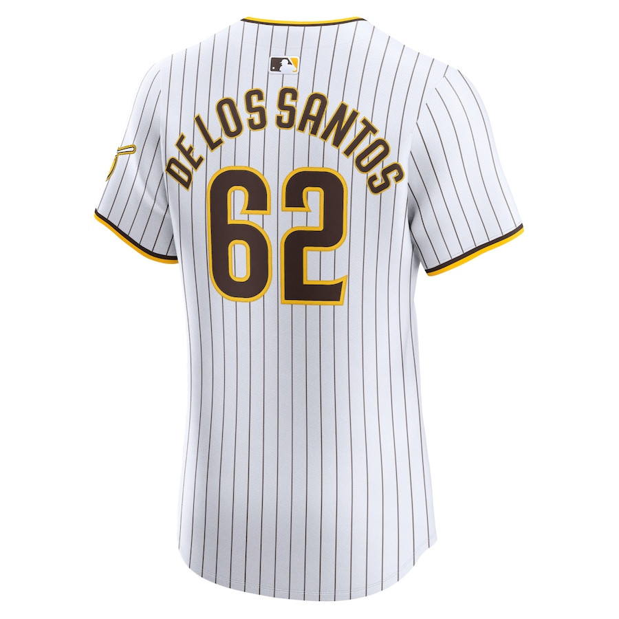 Enyel De Los Santos 62 San Diego Padres Home Elite Player White MLB Jersey Men's