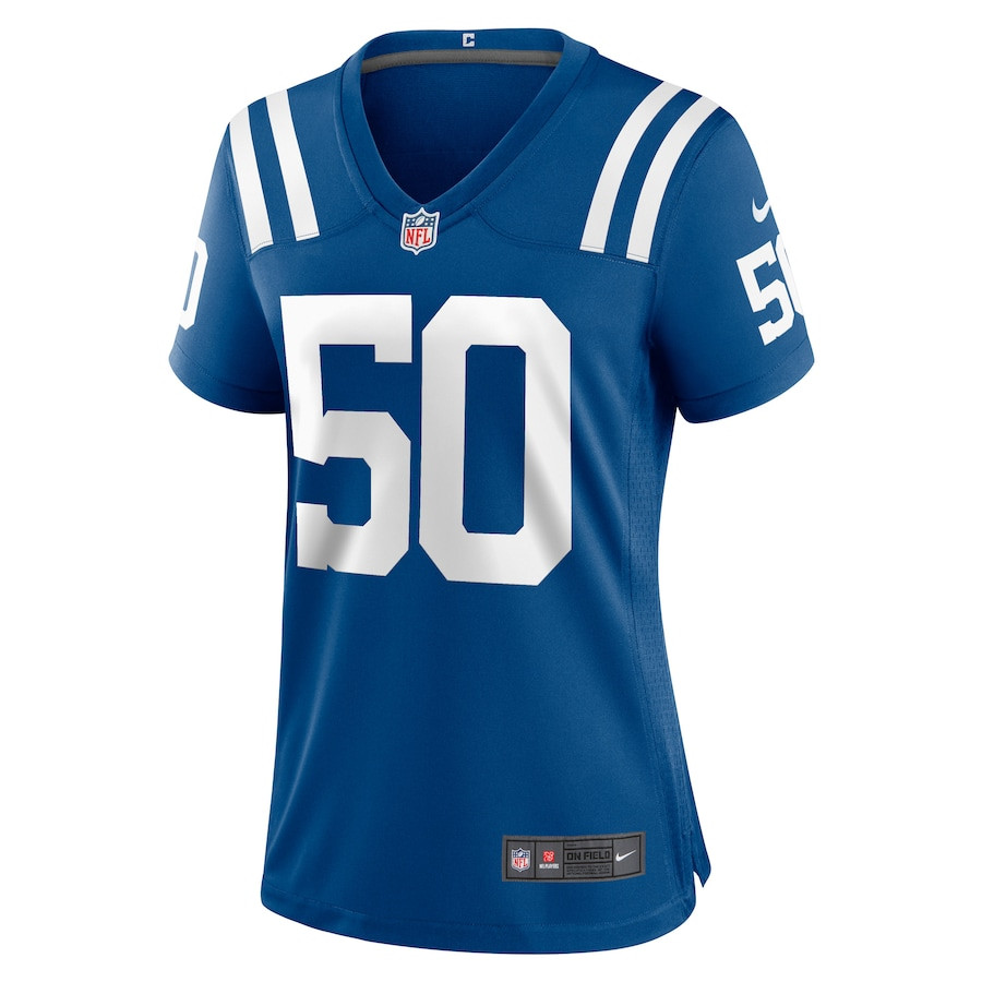 Segun Olubi 50 Indianapolis Colts Game Royal NFL Jersey Women's
