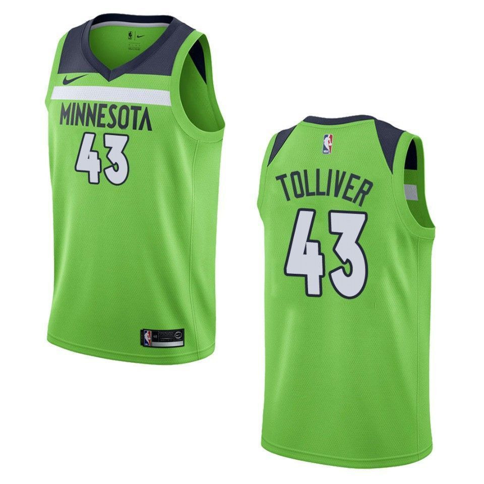 Minnesota Timberwolves 43 Anthony Tolliver Statement Swingman Green NBA Jersey Men's