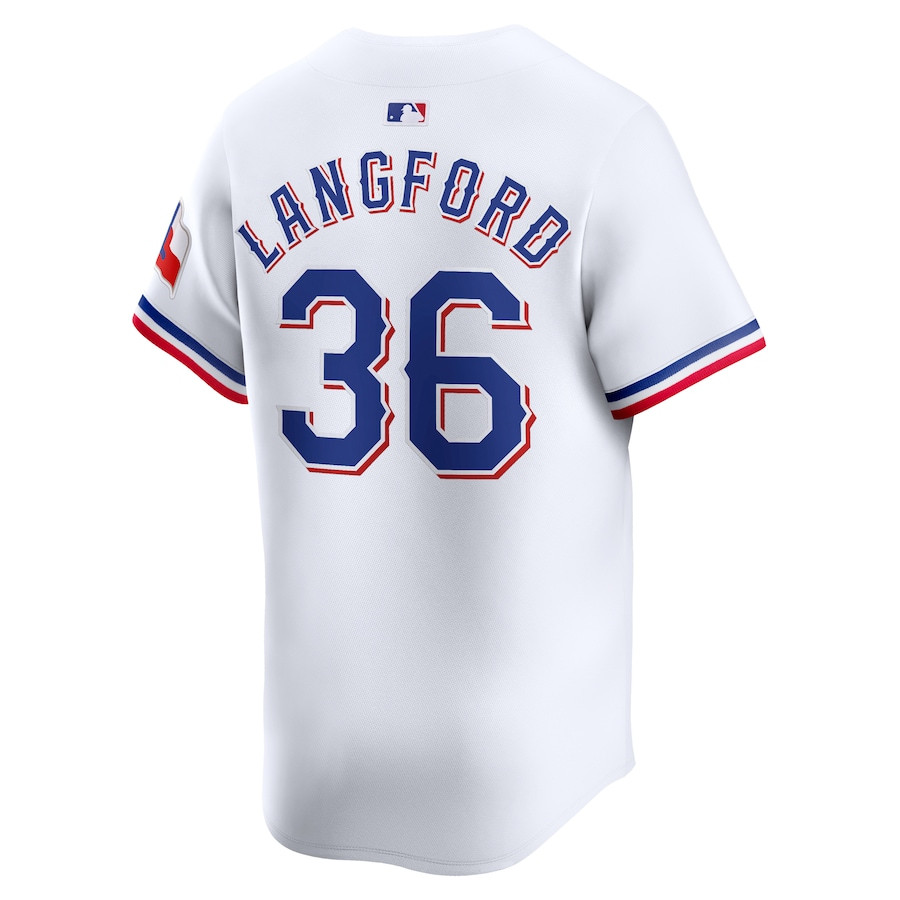 Wyatt Langford 36 Texas Rangers Home Limited White MLB Jersey Men's