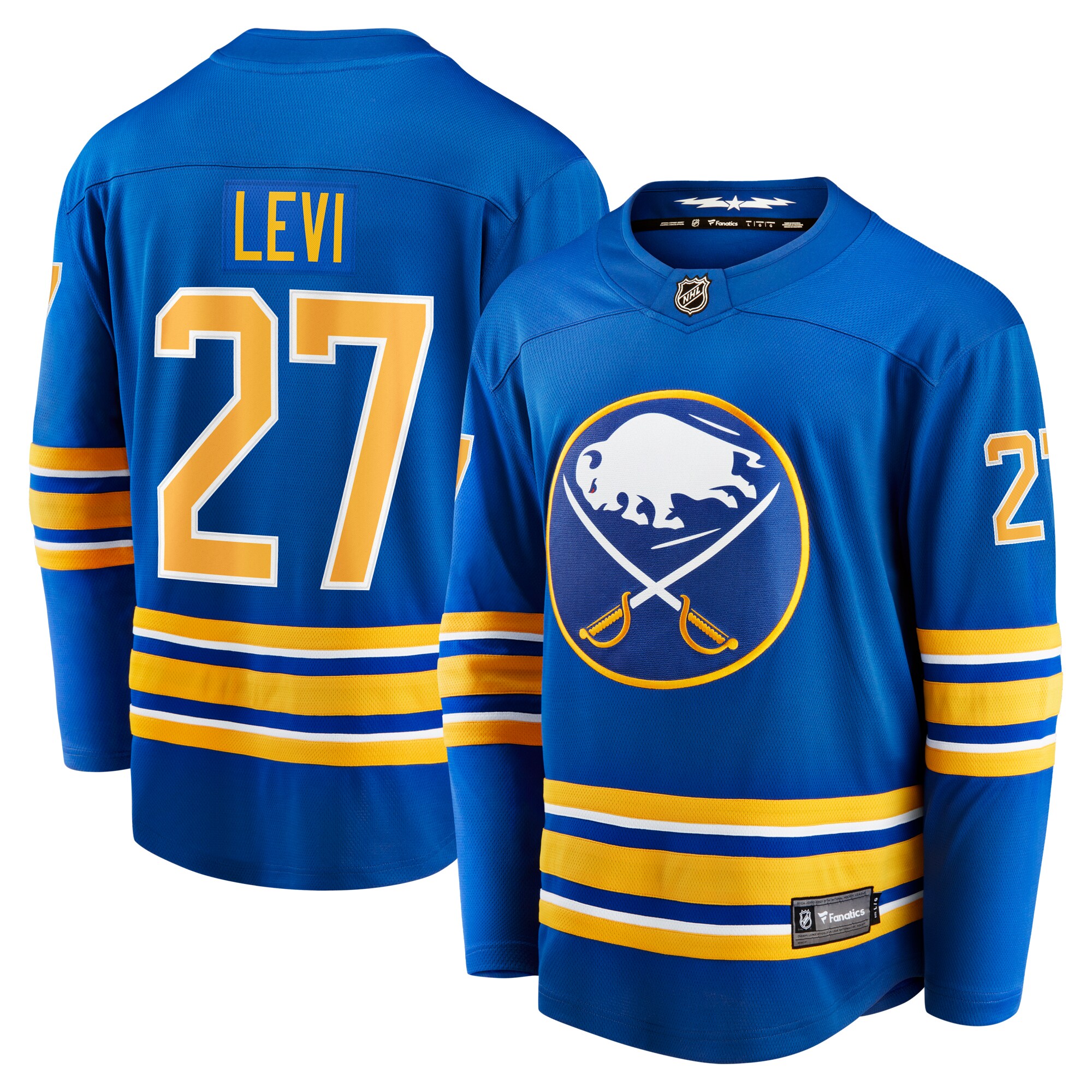 Buffalo Sabres Devon Levi Royal Home Breakaway NHL Jersey Men's
