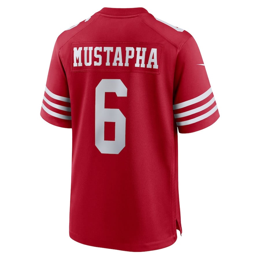 Malik Mustapha 6 San Francisco 49ers Game Scarlet NFL Jersey Men's