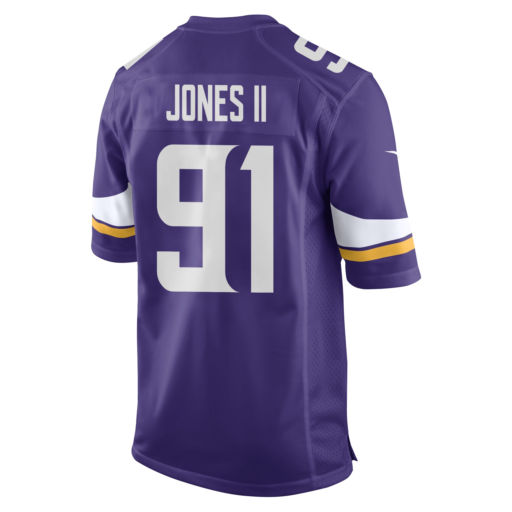 Pat Jones II 91 Minnesota Vikings Super Bowl LIX New Orleans Patch Game Purple NFL Jersey Men's