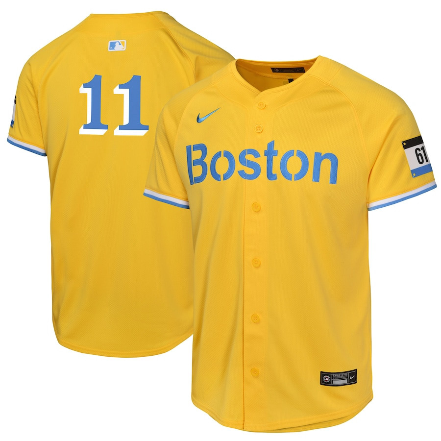 Rafael Devers 11 Boston Red Sox City Connect Limited Gold MLB Jersey Youth