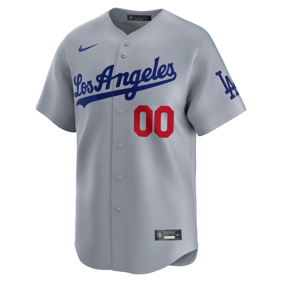 Los Angeles Dodgers Away Limited Custom Gray MLB Jersey Men's