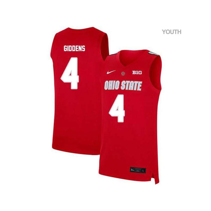 4 Daniel Giddens Red Elite Ohio State Buckeyes NCAA Jersey Youth