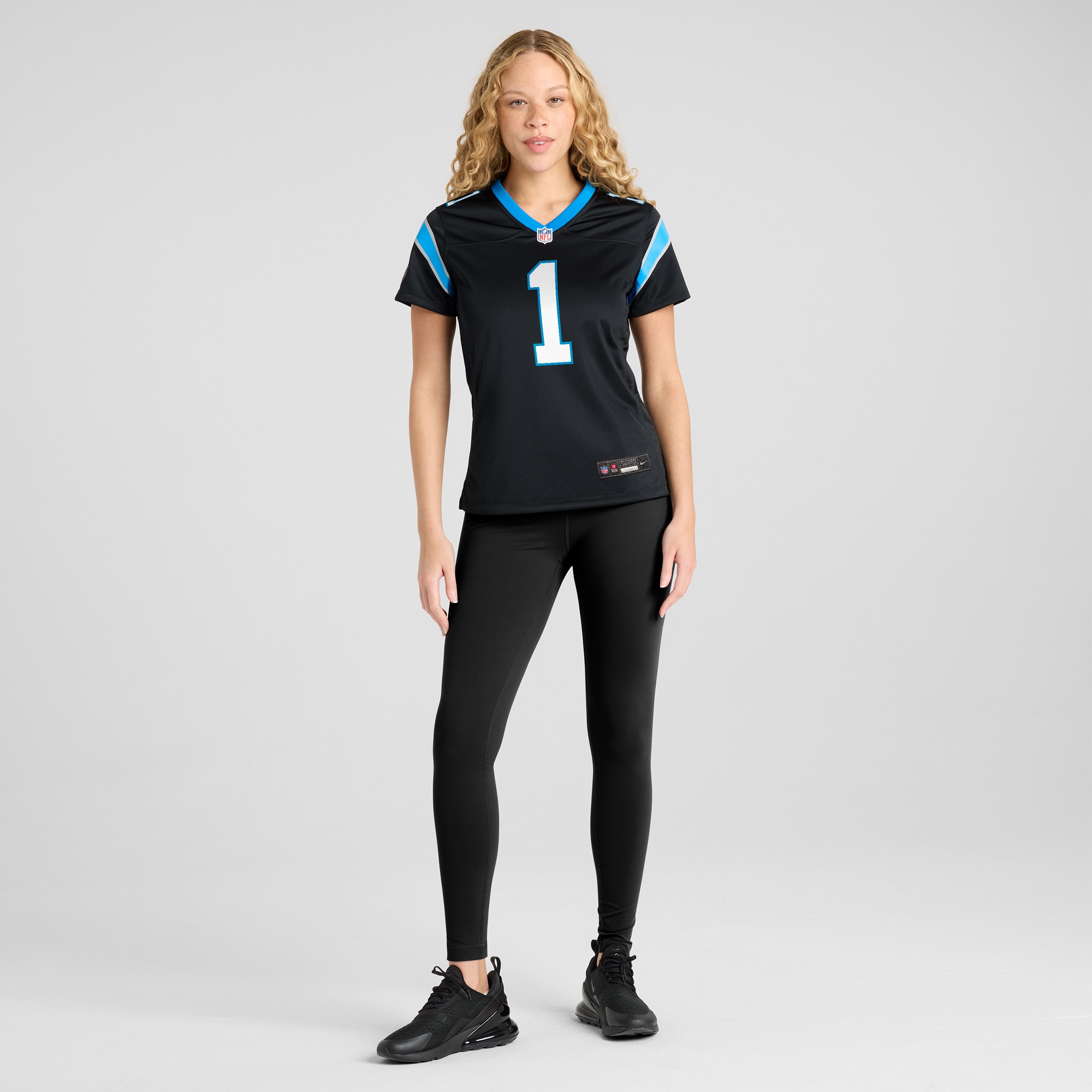 Carolina Panthers Number 1 Bride Black Game NFL Jersey Women's