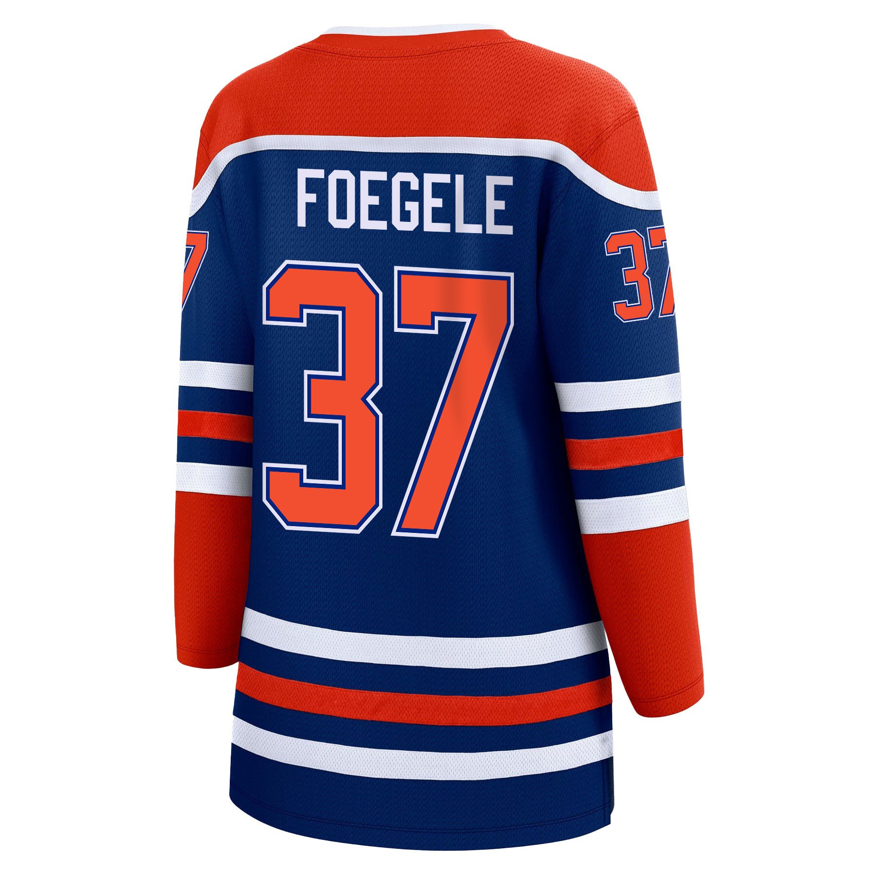 Warren Foegele 37 Edmonton Oilers 2024 STANLEY CUP Final Home Royal NHL Jersey Women's