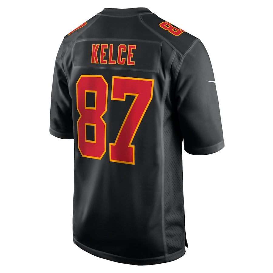 Travis Kelce 87 Kansas City Chiefs Super Bowl LIX Fashion Game Carbon Black NFL Jersey Men's