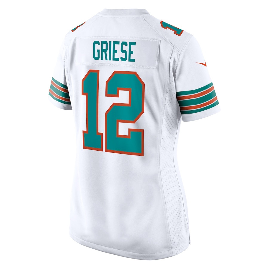 Bob Griese 12 Miami Dolphins Retired White NFL Jersey Women's