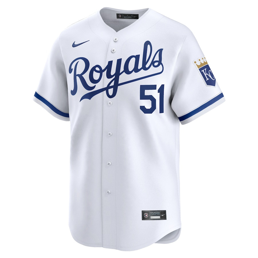 Brady Singer 51 Kansas City Royals Home Limited Player White MLB Jersey Men's