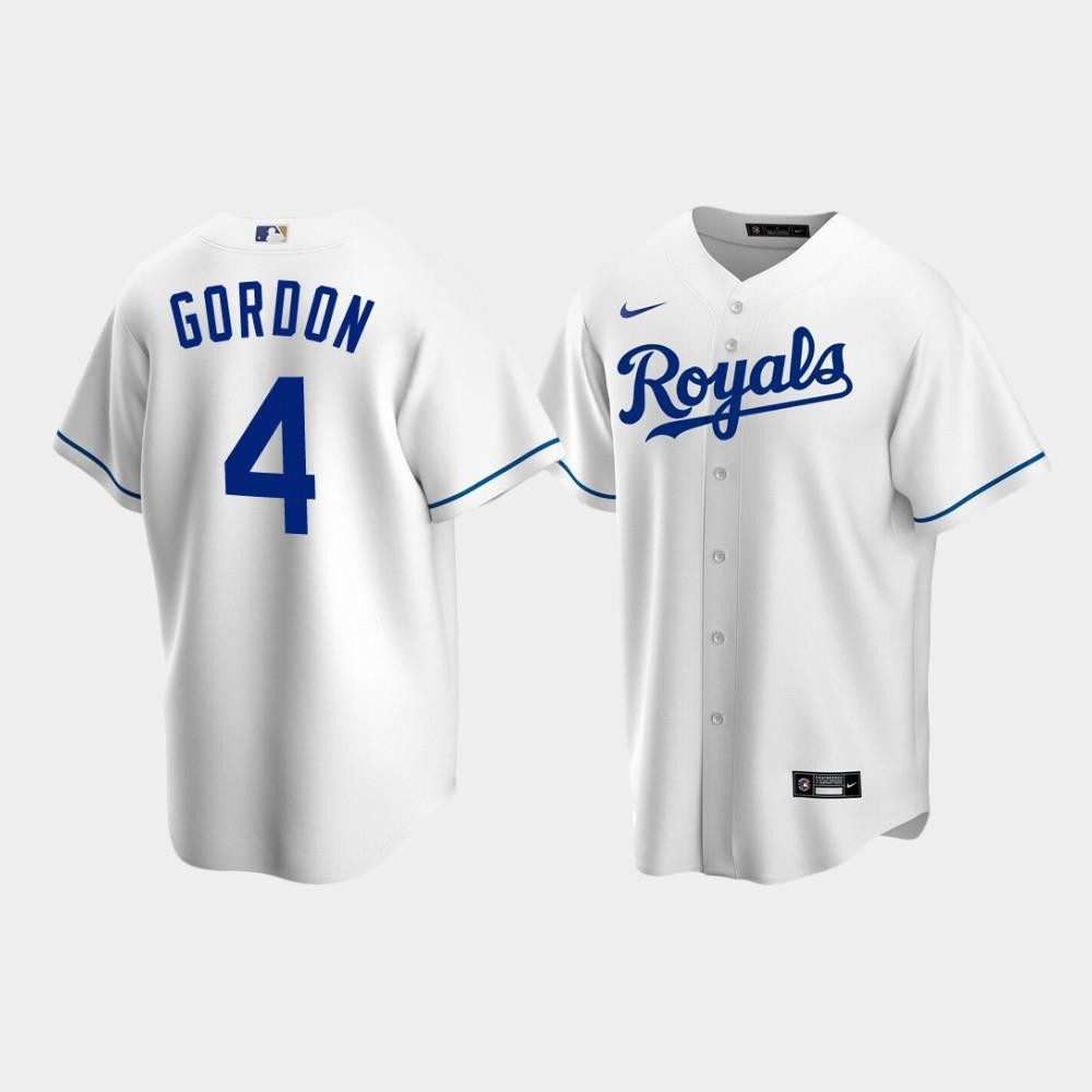Kansas City Royals 4 Alex Gordon White Home MLB Jersey Men's