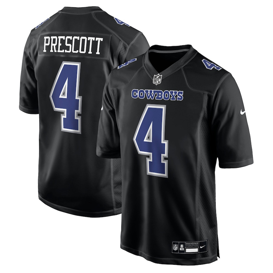 Dak Prescott 4 Dallas Cowboys Fashion Game Carbon Black NFL Jersey Men's