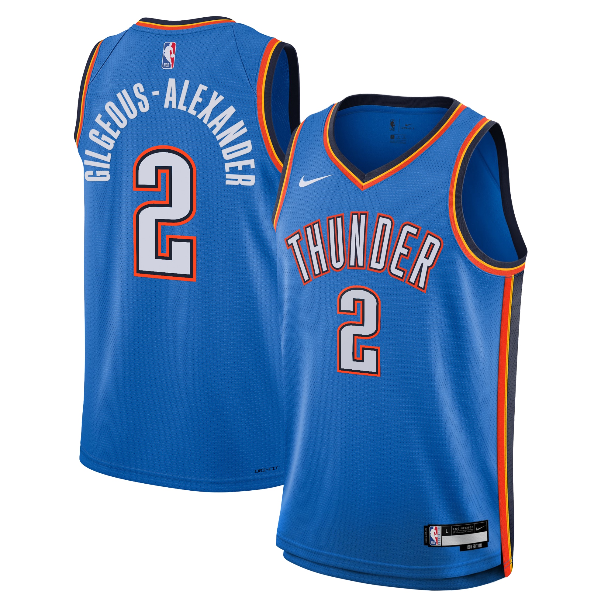 Oklahoma City Thunder Icon Edition Swingman Blue Shai Gilgeous-Alexande NBA Jersey Youth