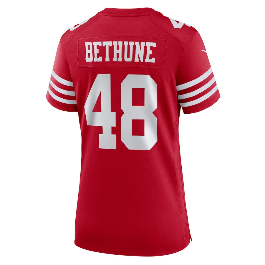 Tatum Bethune 48 San Francisco 49ers Game Scarlet NFL Jersey Women's