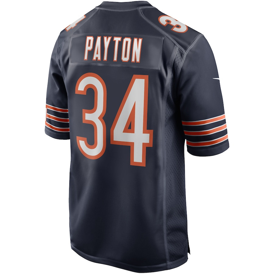 Walter Payton 34 Chicago Bears Game Retired Navy NFL Jersey Men's
