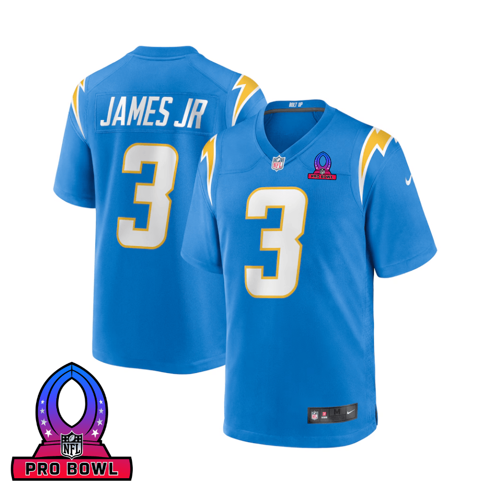 Derwin James Jr. 3 Los Angeles Chargers 2025 Pro Bowl Patch Game Powder Blue NFL Jersey Men's