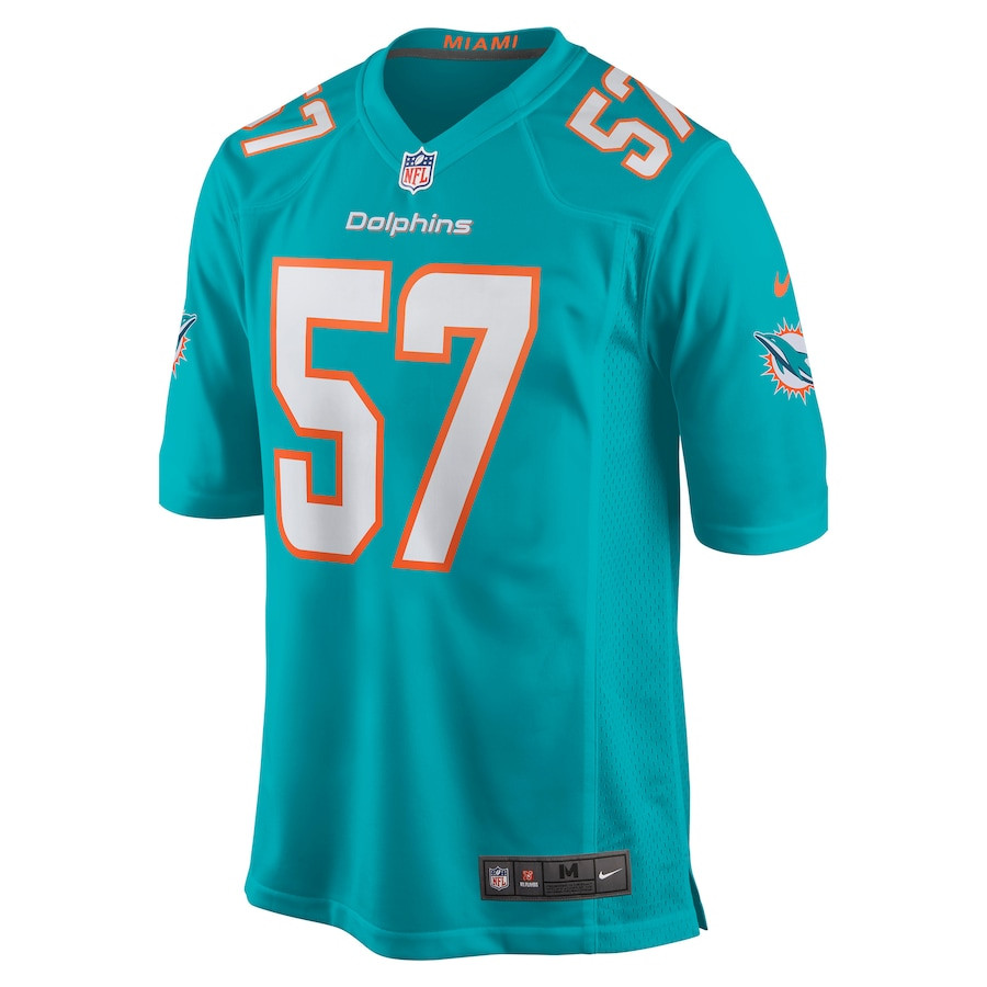 Brennan Scarlett 57 Miami Dolphins Game Aqua NFL Jersey Men's