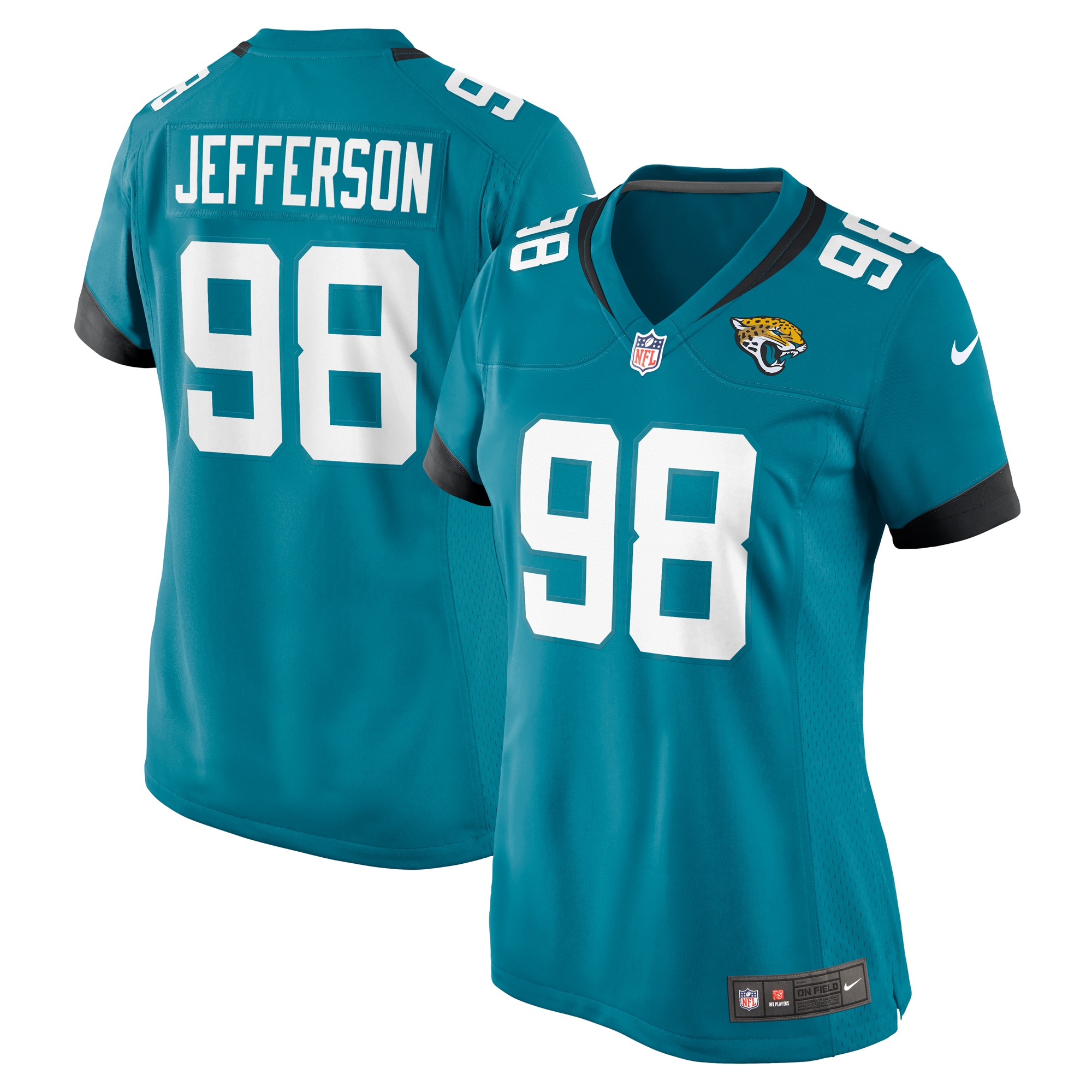 Jacksonville Jaguars Jefferson Teal Game NFL Jersey Women's