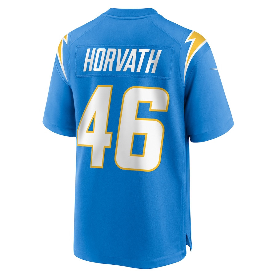 Zander Horvath 46 Los Angeles Chargers Game Powder Blue NFL Jersey Men's